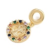 Brass Pave Colorful Cubic Zirconia European Dangle Charms KK-N271-26G-2