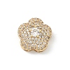 Brass Micro Pave Clear Cubic Zirconia Magnetic Clasps KK-Z139-01G-02-1