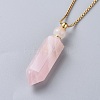 Natural Gemstone Perfume Bottle Pendant Necklaces NJEW-F251-09-5