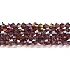 Transparent Electroplate Glass Beads Strands EGLA-A039-T2mm-B05-1
