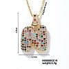 Brass Pave Colorful Cubic Zirconia Letter Pendant Box Chain Necklaces NU0575-14-1