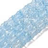 Transparent Crackle Glass Beads Strands GLAA-D025-01A-1