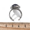 Oval Natural Lapis Lazuli Finger Rings RJEW-M062-02P-01-3