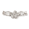 Flower Brass Micro Pave Clear Cubic Zirconia Fold Over Clasps KK-A227-28P-1