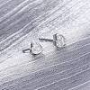 Clear Cubic Zirconia Heart Stud Earrings EJEW-K093-24P-4