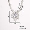 Trendy Unique Style Leaf Brass Rhinestone Pendant Necklace with Rhinestone Cup Chain for Women Girl JD6586-1-1