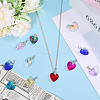 48Pcs 12 Styles Heart Glass Pendants PALLOY-GO00029-5