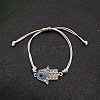 Alloy Rhinestone Hamsa Hand Bracelets YG3670-1-1