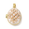 Brass Micro Pave Clear Cubic Zirconia Locket Pendants KK-F912-03G-2