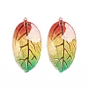 Rainbow Color Resin Pendants RESI-WH0008-31F-2