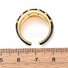 Brass Micro Pave Cubic Zirconia Cuff Open Rings CU-CBAB3AD-12G-01-5