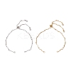 2Pcs 2 Colors 304 Stainless Steel Wave Bar Link Chain Slider Bracelet Makings AJEW-JB01256-1