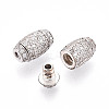 925 Sterling Silver Micro Pave Clear Cubic Zirconia European Clasps STER-T007-143P-2