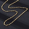 Brass Twisted Bar Link Chain Necklaces NJEW-D302-63G-5