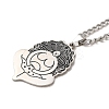 Yoga Theme 201 Stainless Steel Enamel Pendant Necklaces NJEW-D066-07A-P-2