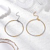 2Pcs 2 Colors Two Tone 304 Stainless Steel Textured Cable Chain Anklets AJEW-AN00681-1