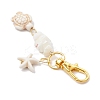 7Pcs Starfish & Sea Turtle Synthetic Turquoise & Natural White Mother of Pearl Shell Chip Pendant Decorations HJEW-JM03168-3