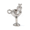 Brass Micro Pave Clear Cubic Zirconia Charms KK-G545-16P-1