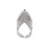 Brass Micro Pave Cubic Zirconia Cuff Rings RJEW-S045-151P-2