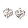 Brass Micro Pave Cubic Zirconia Bird Pendants KK-E068-VB009-2