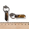 Natural Tiger Eye Faceted Pointed Bullet Pendants G-A221-03F-3