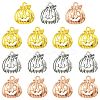 15Pcs 3 Colors Tibetan Style Halloween Pumpkin Jack-O'-Lantern Alloy Pendants TIBEP-FS0001-41-1
