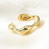 Rack Plating Brass Twist Wave Open Cuff Rings for Women RJEW-Q777-08G-3