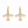 Brass Micro Pave Cubic Zirconia Pendants KK-T070-83G-1