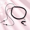 Adjustable Stainless Steel Double Cross Pendant Necklaces NJEW-F336-02P-1