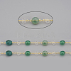 Handmade Natural Green Agate Beaded Chains CHC-I031-11G-2
