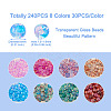 240Pcs 8 Colors Transparent Baking Paint Glass Beads GLAA-TA0001-18-3