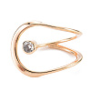 Brass Inlaid Clear Cubic Zirconia Cuff Rings KK-S356-571-NF-2