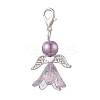 Angel Acrylic & Glass Pearl Pendant Decoration HJEW-JM02364-01-4