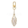 Brass Macrame Pouch Empty Stone Holder Pendant Decoration HJEW-JM01682-01-4