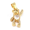 Brass Clear Cubic Zirconia Pendants ZIRC-J025-81G-2