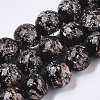 Handmade Gold Sand Lampwork Beads Strands LAMP-T007-06A-1