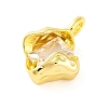 Brass Pave Clear Cubic Zirconia Pendants LS-KK-Z051-01G-03-2