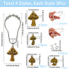 12Pcs 4 Styles Zinc Tibetan Style Alloy Pendants FIND-SP0004-40AB-2