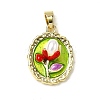 Brass Enamel Pendants KK-Z101-09G-E01-1