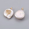 Natural Cultured Freshwater Pearl Pendants PEAR-F008-23G-03-2