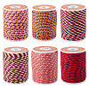 6 Rolls 6 Colors 4-Ply Polycotton Cord with Metallic Thread OCOR-TA0003-05B-1