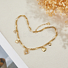 Brass Pave Clear Cubic Zirconia Heart Pendant Necklaces for Women NJEW-HS00024-5