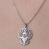 Non-Tarnish 201 Stainless Steel Hollow Dog Pendant Necklace NJEW-OY001-32-1