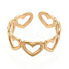 Ion Plating(IP) 304 Stainless Steel Open Heart Wrap Cuff Ring for Women RJEW-S405-194G-2