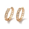 Brass Micro Pave Cubic Zirconia Hoop Earrings EJEW-M238-51KCG-1