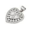 Brass Micro Pave Cubic Zirconia Pendants KK-P323-11D-P02-2
