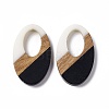 Opaque Resin & Walnut Wood Pendants RESI-M027-02D-2