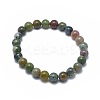 Natural Indian Agate Bead Stretch Bracelets X-BJEW-K212-C-010-2