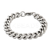 304 Stainless Steel Cuban Link Chain Bracelets for Women Men LS-BJEW-D304-01P-2