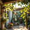 2Pcs Glass Crystal Prism Rainbow Angel Hanging Suncatchers HJEW-TADJ0016-7